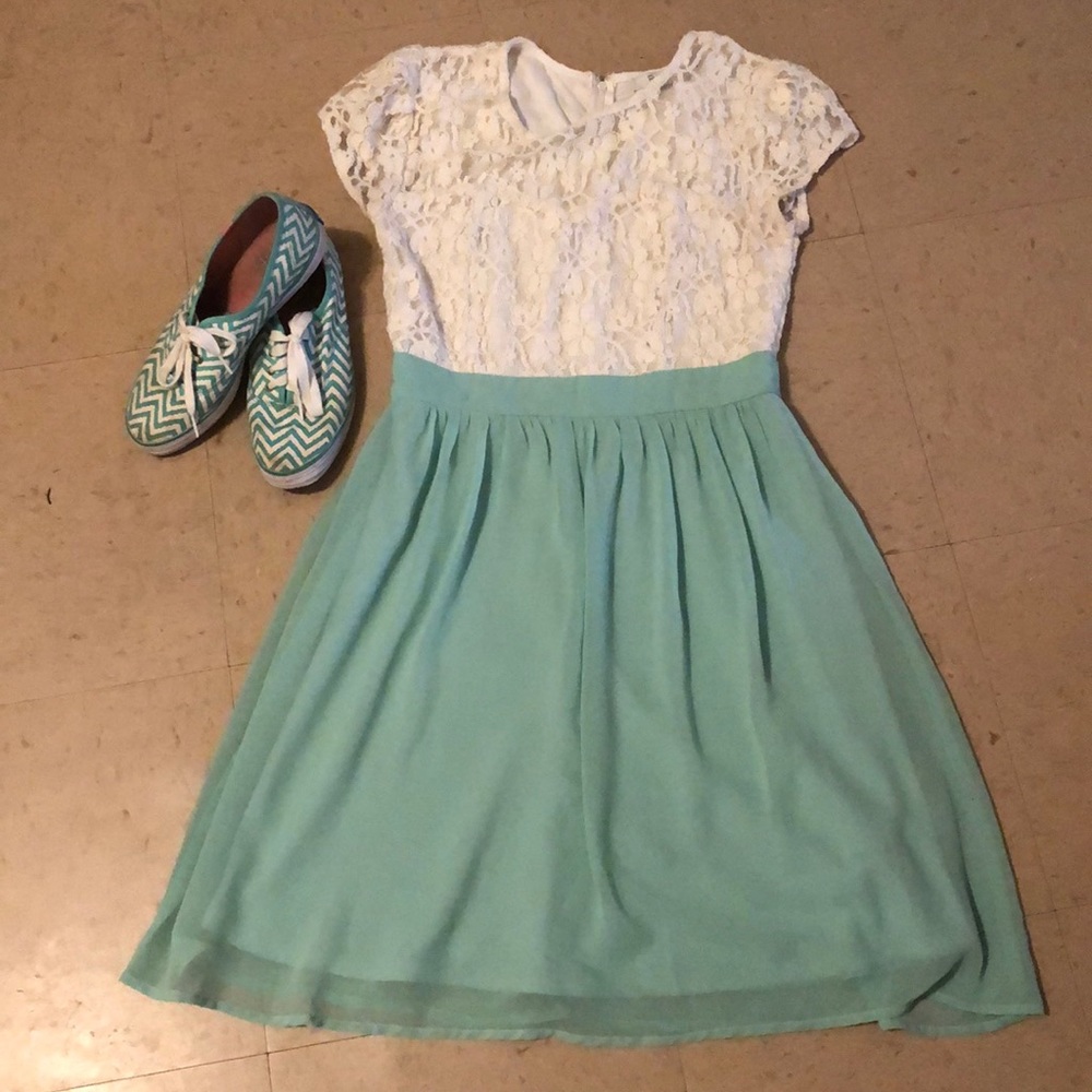 Green and Cream Dress